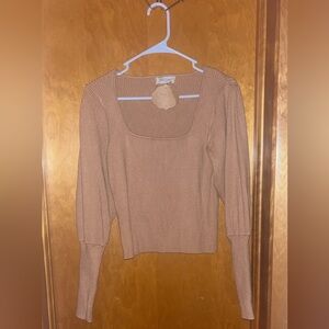 NWT Gracie Peach Love California Ribbed Scoop-Neck Pullover size M- paid $42